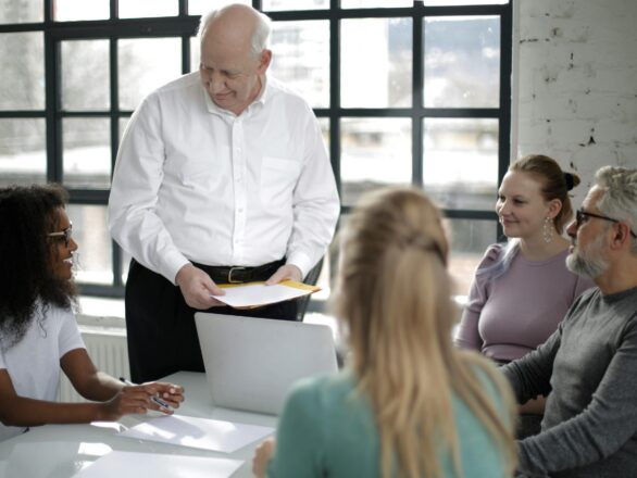 A therapist engaging in a peer consultation group to help them catch blind spots before they become ethical issues
